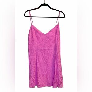 Lulus Pink Eyelet Spaghetti Strap Mini Dress